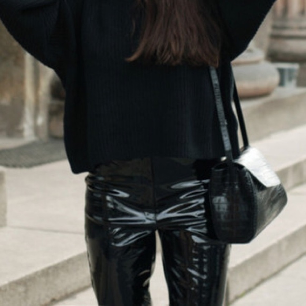 Patent leather black pants